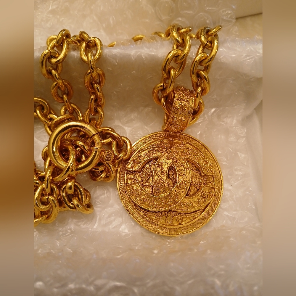 Authentic Chanel Vintage Byzantine CC Pendant Necklace